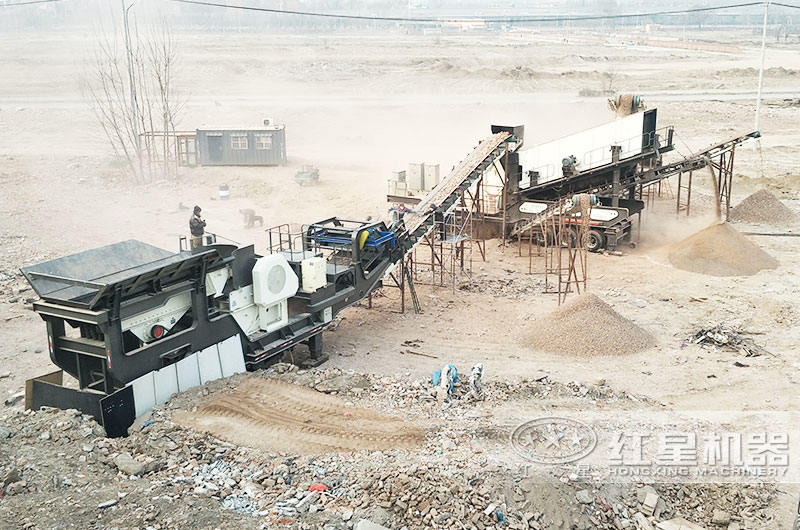 輪胎式移動建筑垃圾處理機，多機組合，減少成本30%
