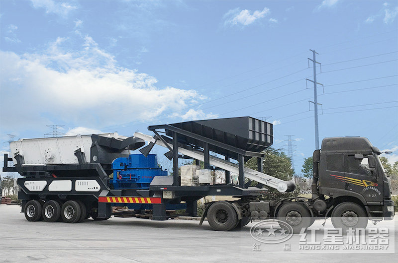 輪胎式移動(dòng)車載打砂機(jī)，車頭拉著走，輕松上路安裝便捷